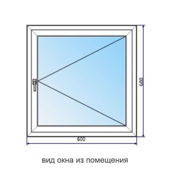 Окно 800х800 мм, одностворчатое ( имитация стеклопакета )